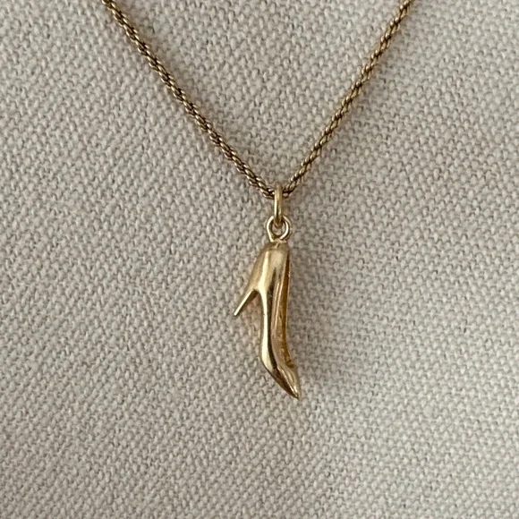 Dior Gold High Heel Shoe Pendant Necklace - Women Jewelry - Picture 2 of 7